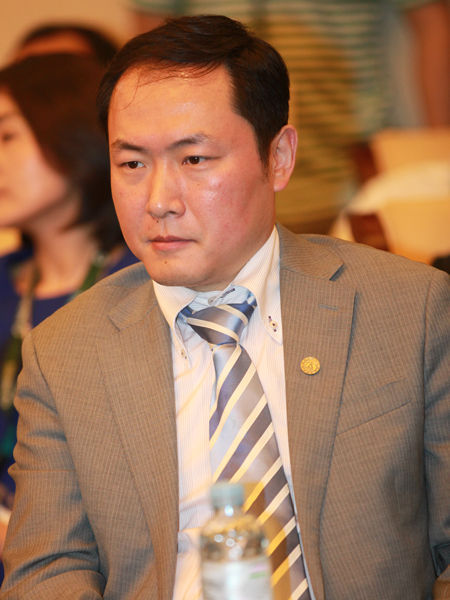“2014绿公司年会”于4月20日-22日在广西南宁举行。上图为北京大学创新研究院执行院长、管理科学与工程教授蔡剑。(图片来源：新浪财经 梁斌 摄)