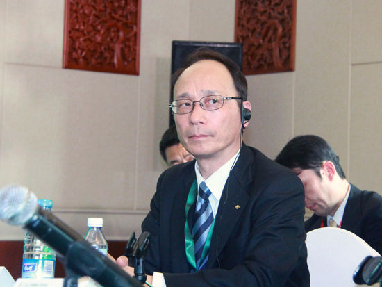 “2015中国绿公司年会”于4月20日在沈阳举行。上图为丸红株式会社中国副总代表崛嘉刚。(图片来源：新浪财经 刘海伟 摄)
