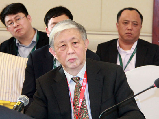 “2015中国绿公司年会”于4月20日在沈阳举行。上图为中国环境科学学会理事长、原国家环保总局副局长王玉庆。(图片来源：新浪财经刘海伟 摄)